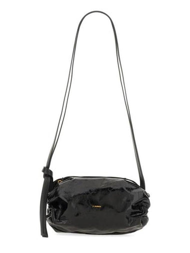 Cushion Leather Shoulder Bag Black - JIL SANDER - BALAAN 1