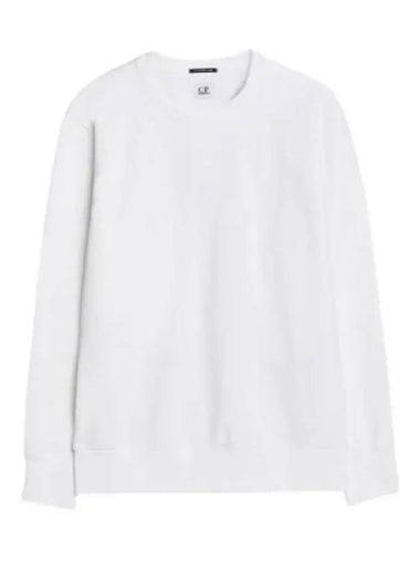 Stretch Fleece Crew Neck Sweatshirt White - CP COMPANY - BALAAN 1