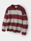 Wool brush striped knit gray - INDUST - BALAAN 7