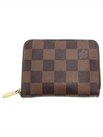 Women s Louis Vuitton N63070 Damier Eben Canvas Zippy Coin Perth Half Wallet gt Money clip purse Gangbuk used luxury goods - LOUIS VUITTON - BALAAN 1