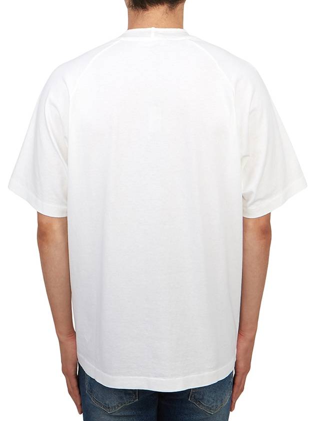 Compass Patch Regular Fit Cotton Short Sleeve T-Shirt White - STONE ISLAND - BALAAN 4