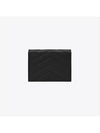 Women's Monogram Gold Logo Card Wallet Black - SAINT LAURENT - BALAAN 5