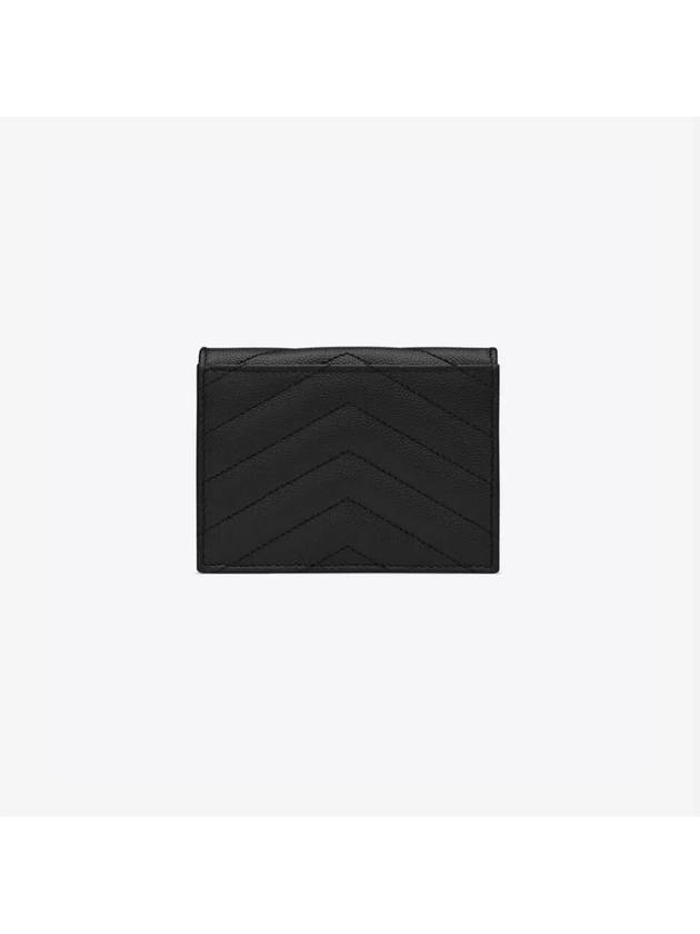 Women's Monogram Gold Logo Card Wallet Black - SAINT LAURENT - BALAAN 5