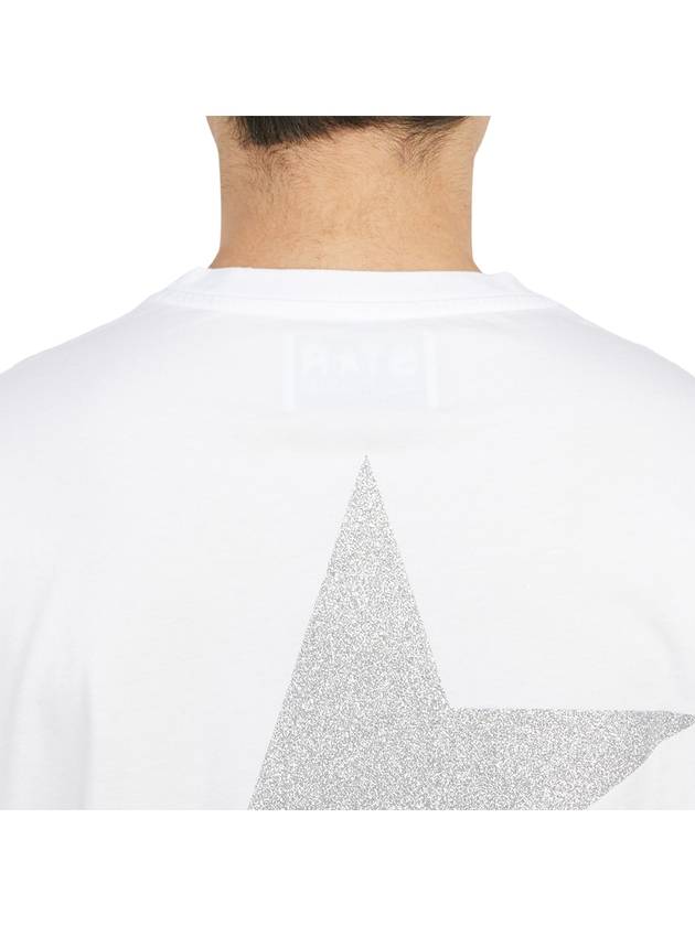 Men's Gold Star Glitter Logo Short Sleeve T-Shirt White - GOLDEN GOOSE - BALAAN 8