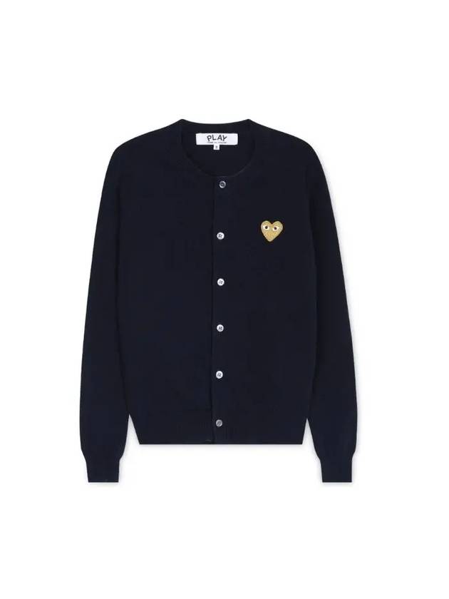 Gold Heart Wappen Wool Cardigan Navy - COMME DES GARCONS - BALAAN 10