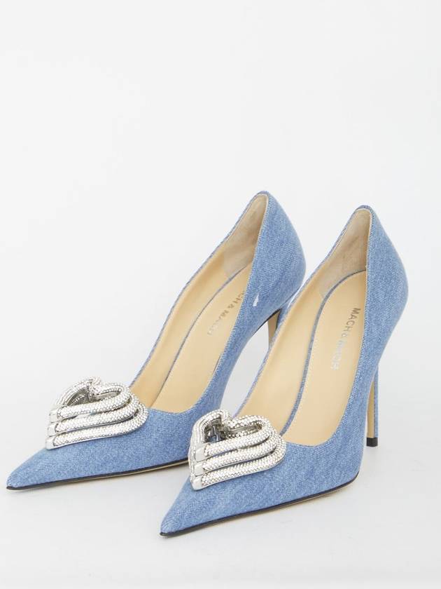 Triple Heart Denim Pumps - MACH & MACH - BALAAN 2