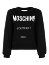 Logo Print Cotton Sweatshirt Black - MOSCHINO - BALAAN 1