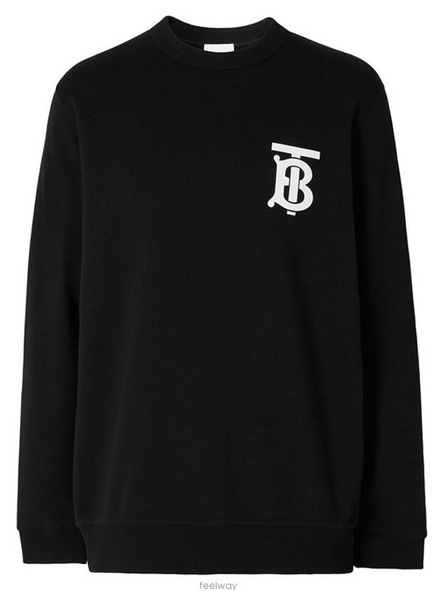 Men's Monogram Motif Sweatshirt Black - BURBERRY - BALAAN 6