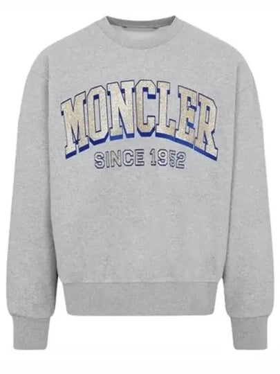 Men's Big Logo Print Overfit Cotton Sweatshirt Grey - MONCLER - BALAAN 2