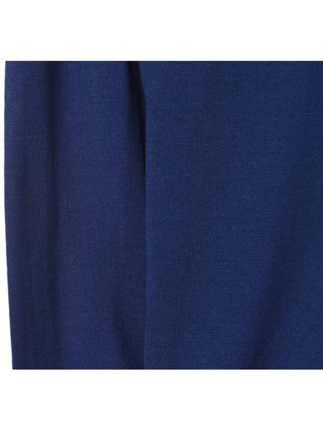 Men's Round Neck Wool Knit Top Blue - KITON - BALAAN.