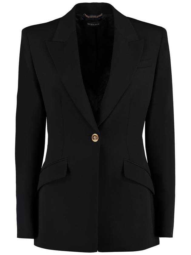 Women's Medusa Single-breasted Blazer Jacket Black - VERSACE - BALAAN 2