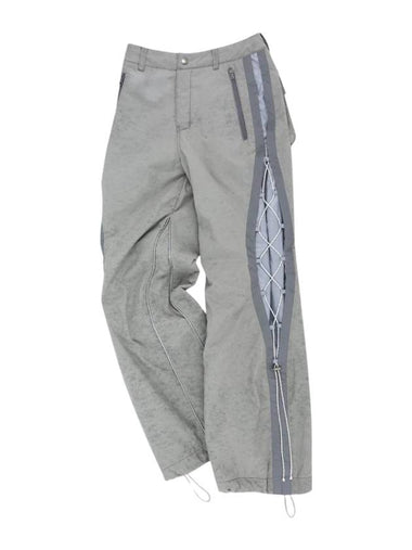 Crack Padded Lace-Up Wide Pants Grey - ANDERSSON BELL - BALAAN 1