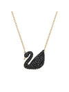 Swan Pendant Necklace Black - SWAROVSKI - BALAAN.