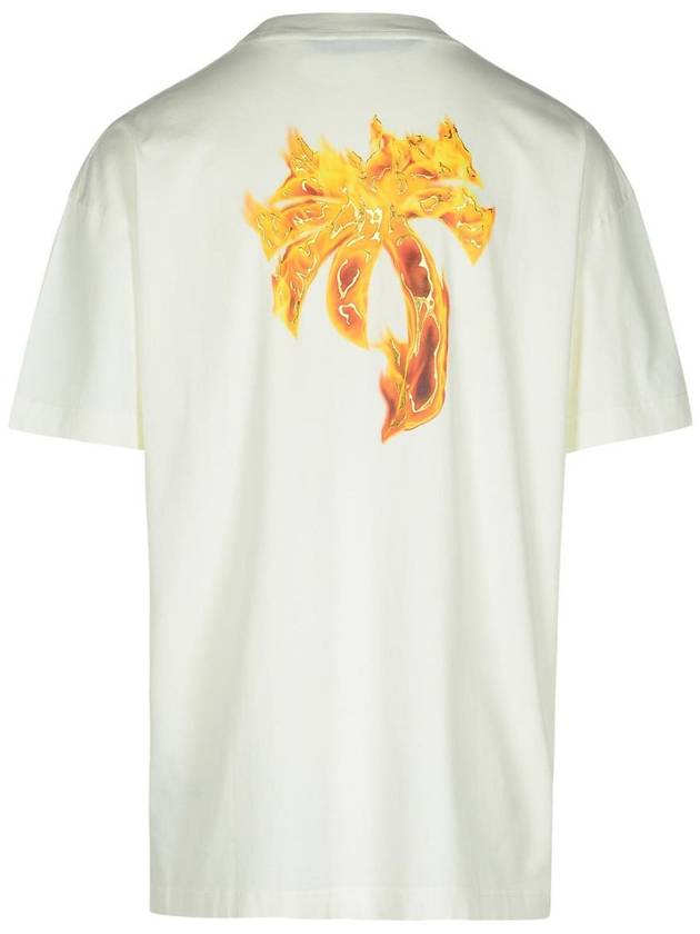 Palm Angels Burning Farm Short Sleeve T Shirt Off White - PALM ANGELS - BALAAN 4