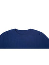 100% Wool Round Neck Sleeve Sweater BlueC3KPO74BL - CALLAITE - BALAAN 5