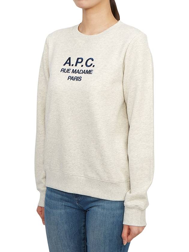 Women's Tina Logo Sweat Sweatshirt Heather Ecru - A.P.C. - BALAAN 5