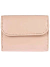 Embroidered Logo Leather Half Wallet Pink - CHLOE - BALAAN 4