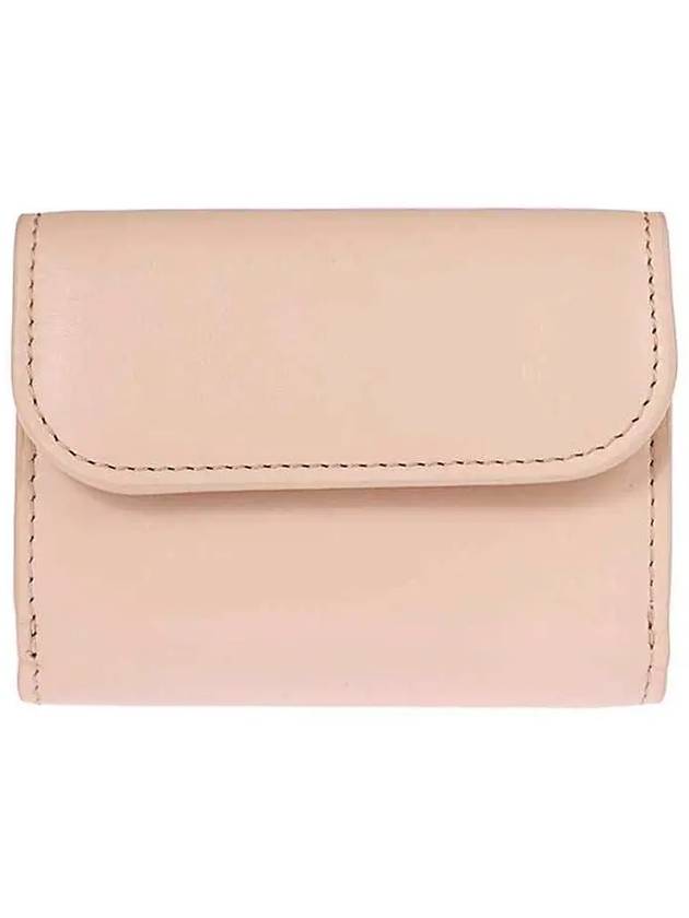 Embroidered Logo Leather Half Wallet Pink - CHLOE - BALAAN 4