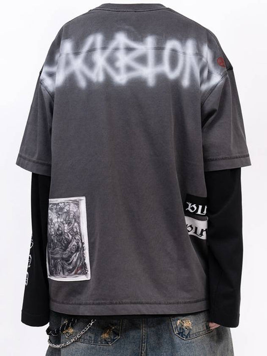 BBD Chaos Patch Pigment T Shirt Charcoal - BLACKBLOND - BALAAN 2