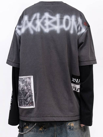 BBD Chaos Patch Pigment T Shirt Charcoal - BLACKBLOND - BALAAN 1