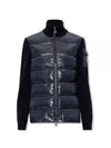 Padded Wool Cardigan Navy - MONCLER - BALAAN 2