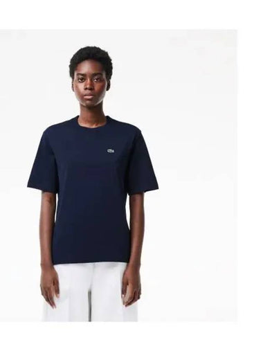 Women s relaxed fit basic short sleeve t shirt navy - LACOSTE - BALAAN 1