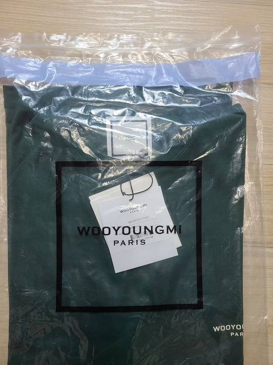 Green Cotton Square Label TShirt W233TS01705F - WOOYOUNGMI - BALAAN 2