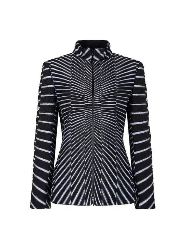 Women s Shining Stripe High Neck Jacket Black - GIORGIO ARMANI - BALAAN 1