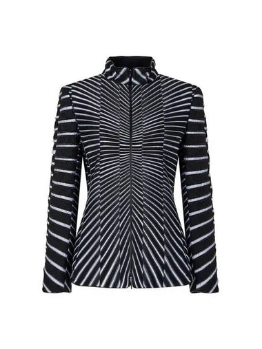 Women s Shining Stripe High Neck Jacket Black - GIORGIO ARMANI - BALAAN 1