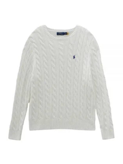 Embroidery Logo Cable Knit Top White - POLO RALPH LAUREN - BALAAN 2