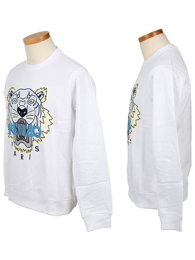 Tiger Logo Cotton Sweatshirt Blue White - KENZO - BALAAN 3