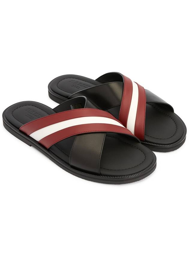 Jaabir Striped Slippers 602667 24044 F008 Black - BALLY - BALAAN 4