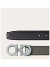 Reversible Gancini Leather Belt Grey - SALVATORE FERRAGAMO - BALAAN 3