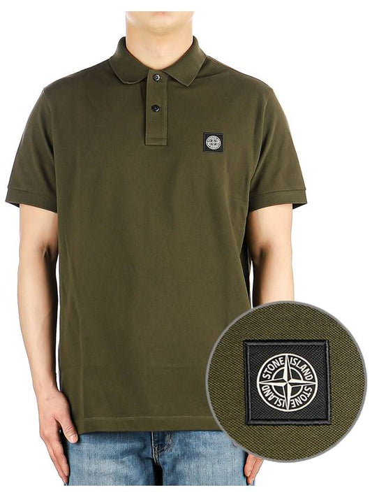 Men's Logo Patch Polo Shirt Green - STONE ISLAND - BALAAN 2