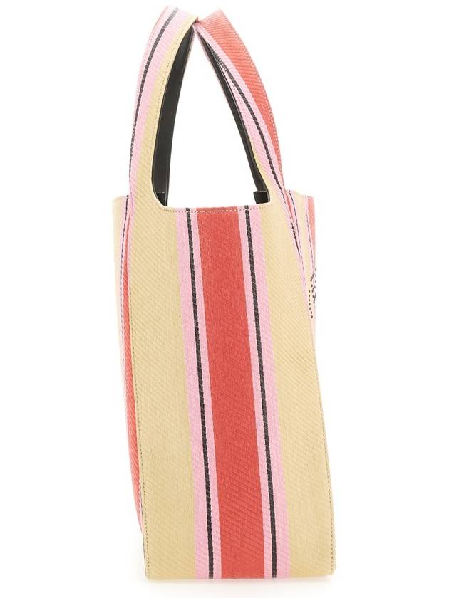 Logo Stripe Raffia Tote Bag Red - STELLA MCCARTNEY - BALAAN 5