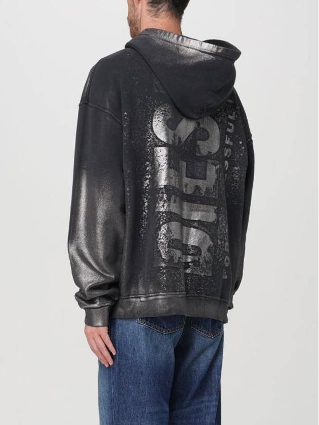 S Boxt Metallic Logo Hoodie Black - DIESEL - BALAAN 4