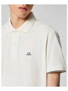 Garment Dyed Logo Polo Short Sleeve Tee White - CP COMPANY - BALAAN 4