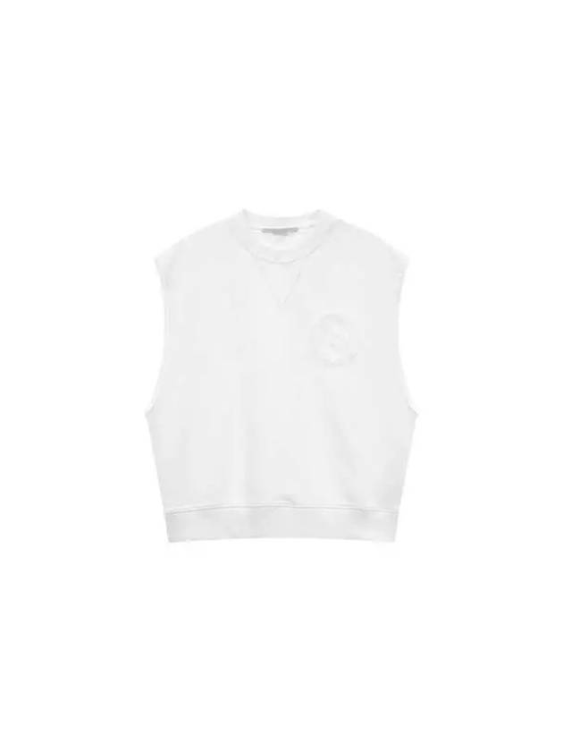 STELLA McCARTNEY LOGO PATCH SLEEVELESS TOP WHITE - STELLA MCCARTNEY - BALAAN 1