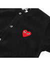 Women's Heart Waffen Wool Cardigan AZ P1N007 051 BLACK - COMME DES GARCONS - BALAAN 6