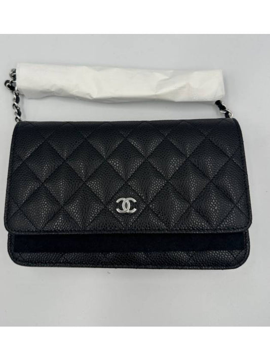 Classic WOC Caviar Silver Chain Wallet Grained Calfskin AP0250 - CHANEL - BALAAN 1