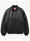 L Khan Leather Bomber Jacket Black - DIESEL - BALAAN 2