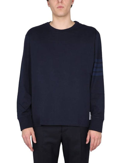 4 Bar Armband Tonal Long Sleeve T-Shirt Navy - THOM BROWNE - BALAAN 2