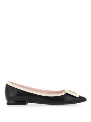 Gommettine Nappa Leather Flat Shoes Balck - ROGER VIVIER - BALAAN 1