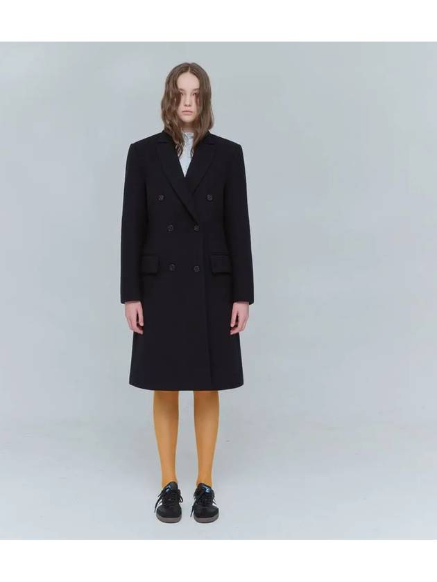 Long middle WOOL coat navy 0130 - VOYONN - BALAAN 3