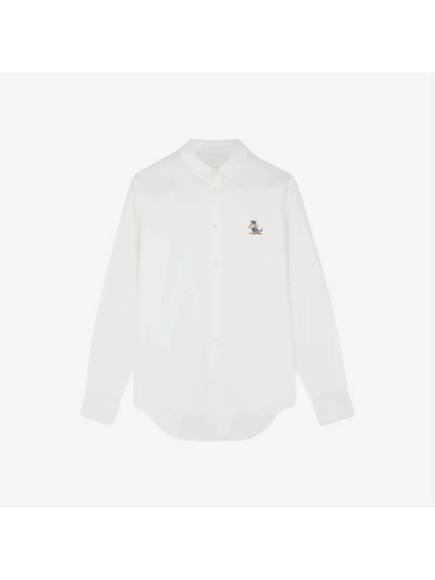 Dressed Fox Patch Relaxed Long Sleeve Shirt White - MAISON KITSUNE - BALAAN 2