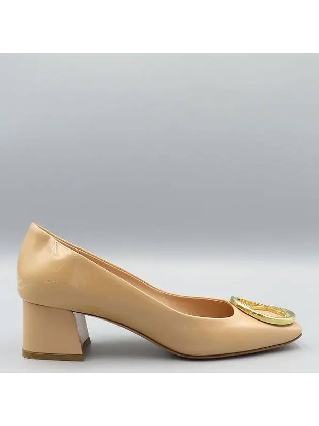 Beige patent madeleine gold metal pumps women s shoes size 37 - LOUIS VUITTON - BALAAN 3