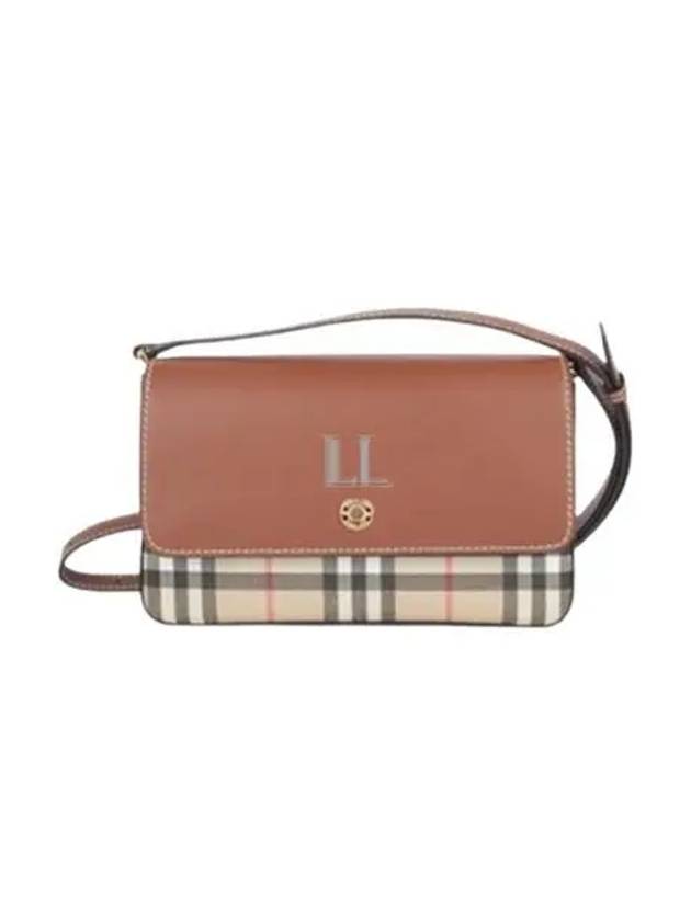 Vintage Check Leather Penny Shoulder Bag Brown - BURBERRY - BALAAN 2