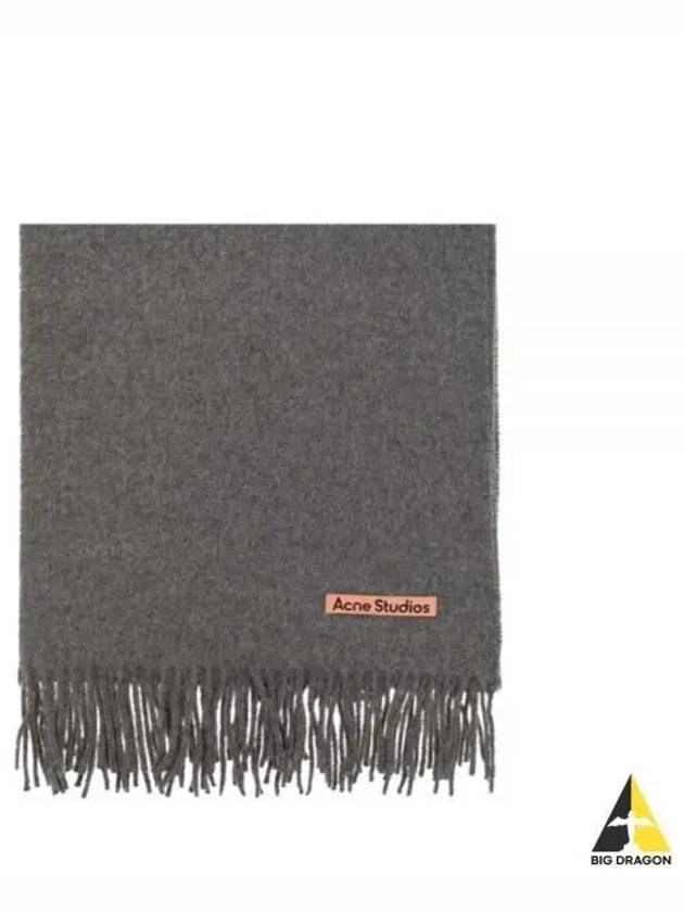 Logo Wool Fringe Scarf Grey - ACNE STUDIOS - BALAAN 2