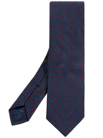 FERRAGAMO Silk Tie, Men's, Navy Blue - SALVATORE FERRAGAMO - BALAAN 1