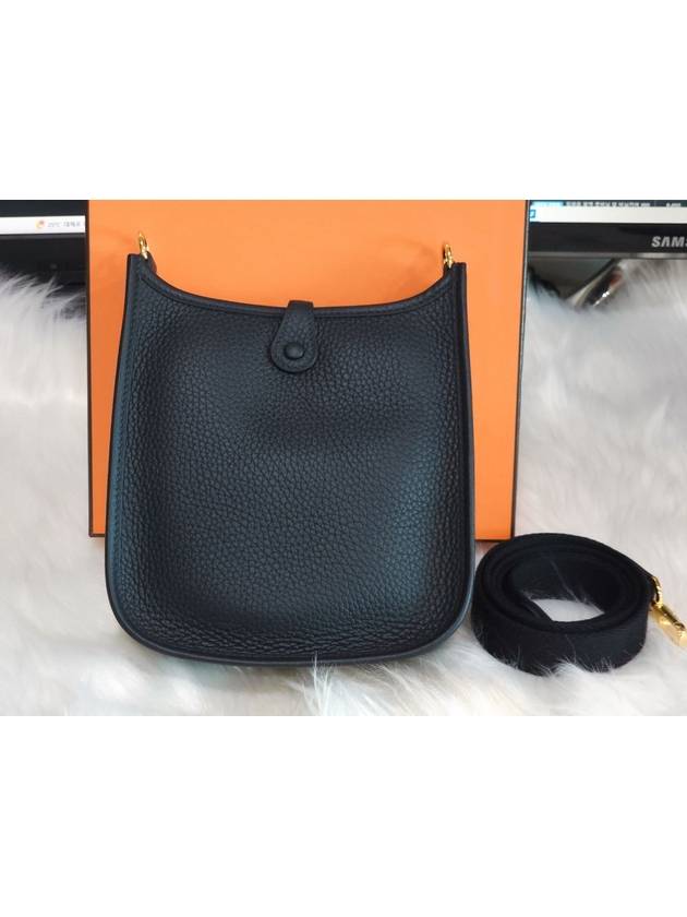 Evelyne 16 Clemence Gold Cross Bag Black - HERMES - BALAAN 8